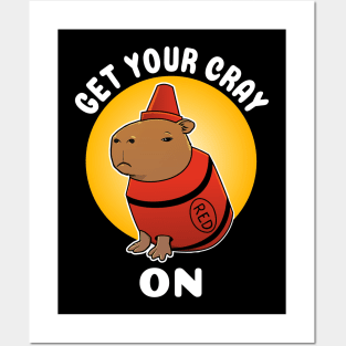 Get your cray on Capybara Crayon Costume Posters and Art